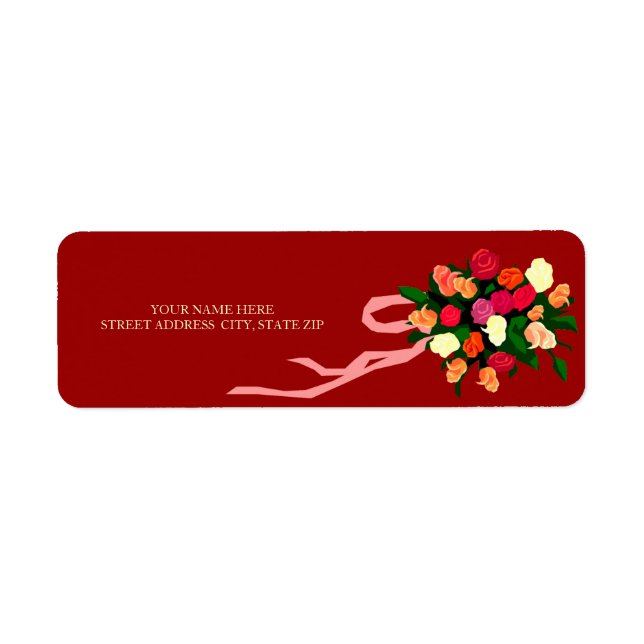 Floral Bouquet Address Mailing Labels (Front)