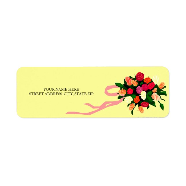 Floral Bouquet Address Mailing Labels (Front)