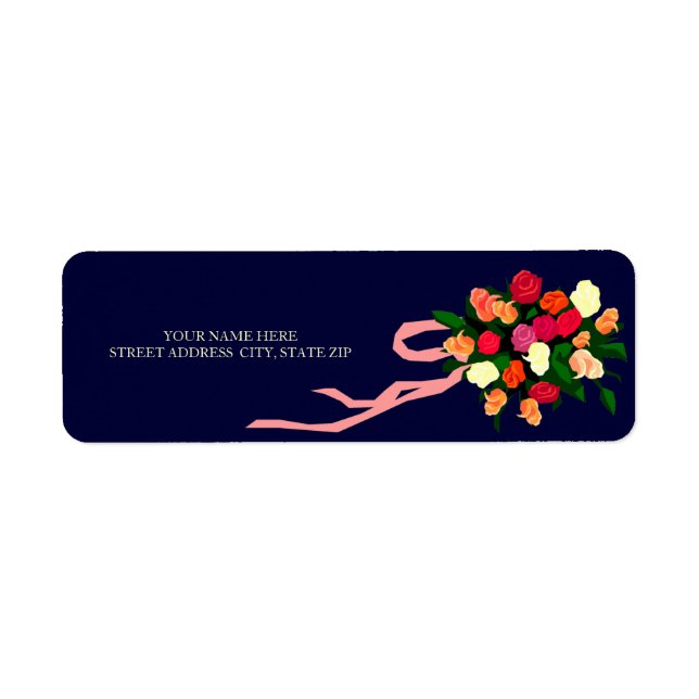 Floral Bouquet Address Mailing Labels (Front)