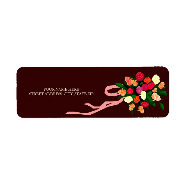 Floral Bouquet Address Mailing Labels (Front)