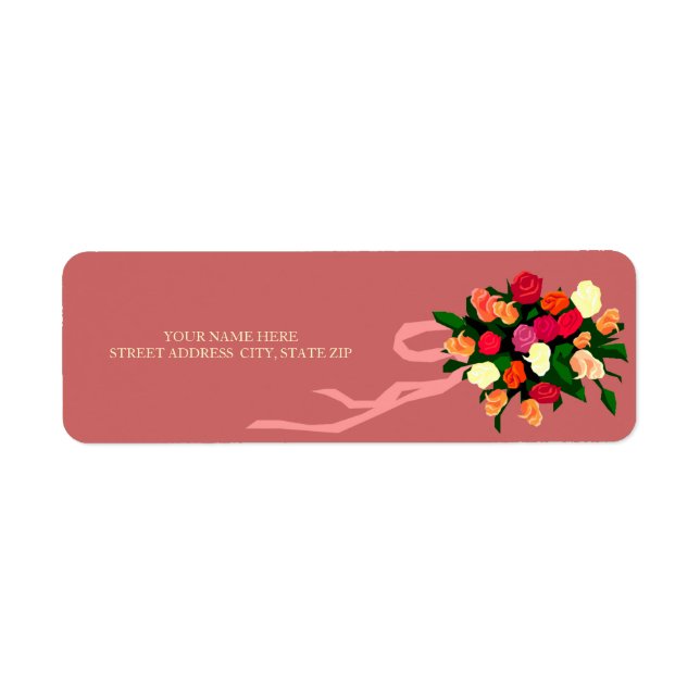 Floral Bouquet Address Mailing Labels (Front)