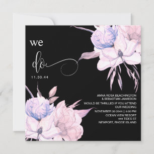 *~* Floral Bouquet AR15 QR RSVP Blush PINK WEDDING Invitation