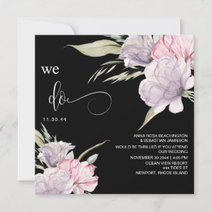 *~* Floral Bouquet AR15 RSVP BLUSH QR WEDDING Invitation