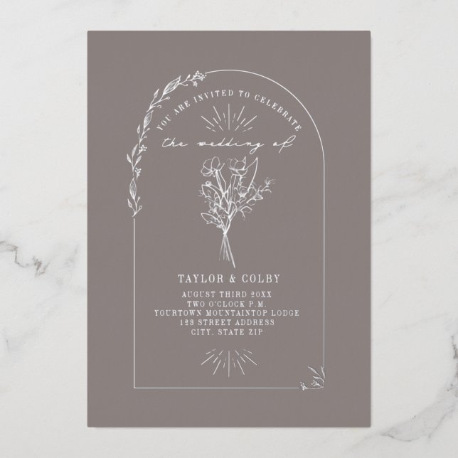 Floral Bouquet Arch Amethyst Wedding (Front)