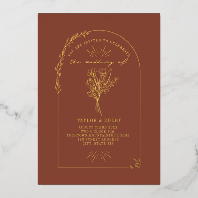 Floral Bouquet Arch Terracotta Wedding (Front)