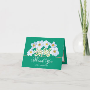 Floral Bouquet Botanical Flower Wedding Thank You 