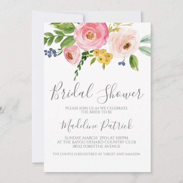 Floral Bouquet Bridal Shower Invitation (Front)
