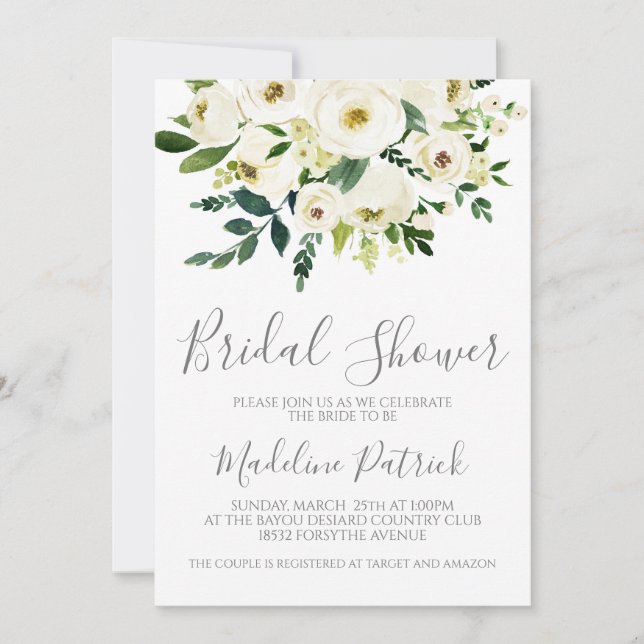 Floral Bouquet Bridal Shower Invitation (Front)