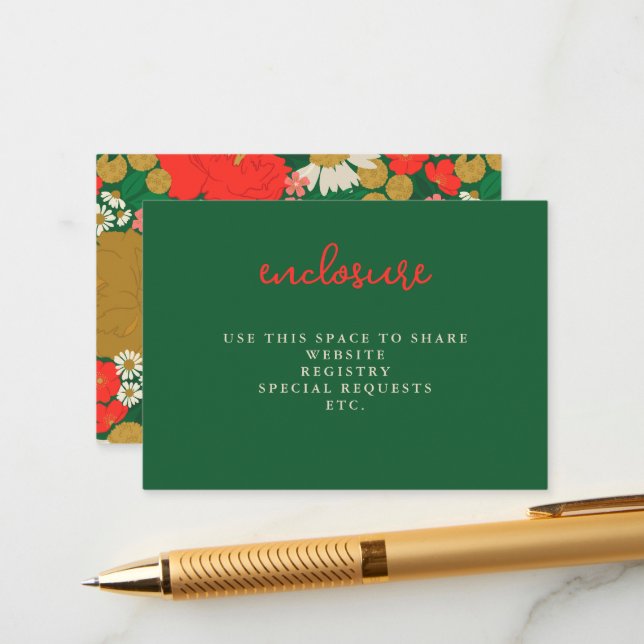 Floral Bouquet Bridal Shower Invitation Insert (Front/Back In Situ)