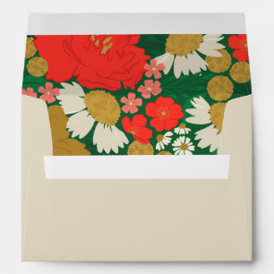 Floral Bouquet Bridal Shower Lined  Envelope
