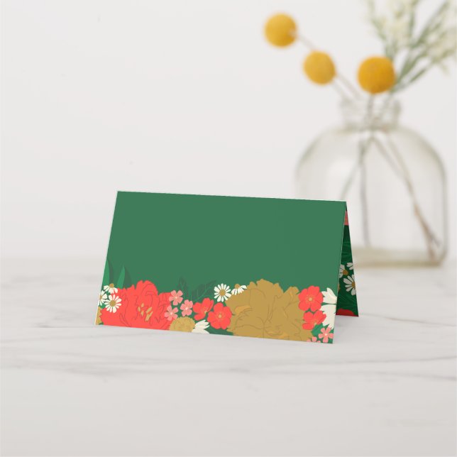 Floral Bouquet Bridal Shower Place Card (Front)