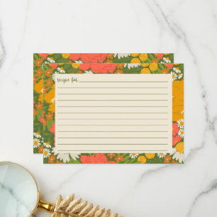 Floral Bouquet Bridal Shower Recipe Card