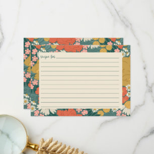 Floral Bouquet Bridal Shower Recipe Card
