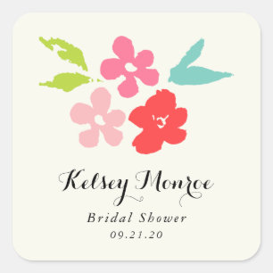 Floral Bouquet Bridal Shower Sticker