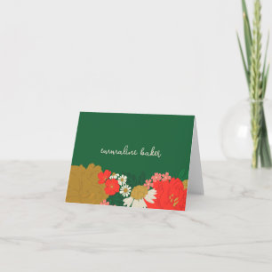 Floral Bouquet Bridal Shower Thank You  Card