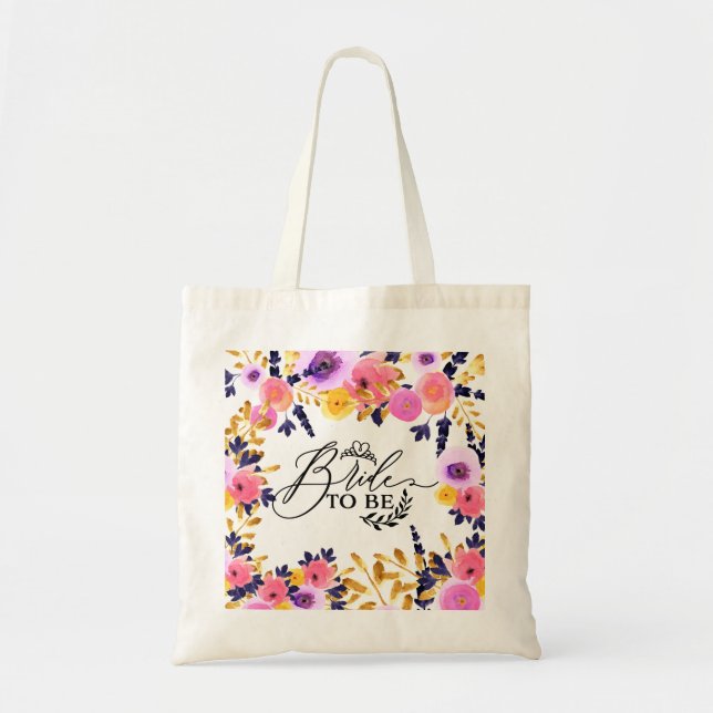 Floral Bouquet - Bride To Be Tote Bag (Front)