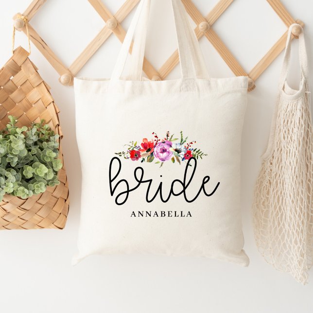 Floral Bouquet Bride Tote Bag (Creator Uploaded)