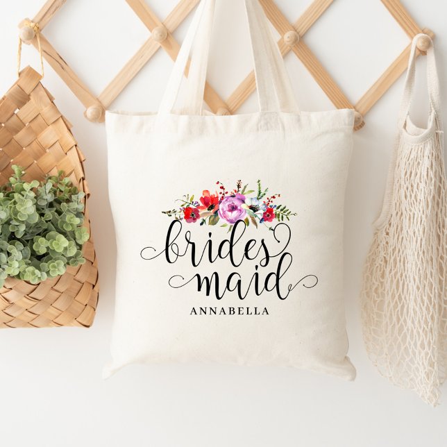 Floral Bouquet Bridesmaid Tote Bag (Creator Uploaded)