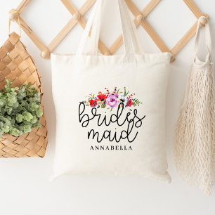 Floral Bouquet Bridesmaid Tote Bag