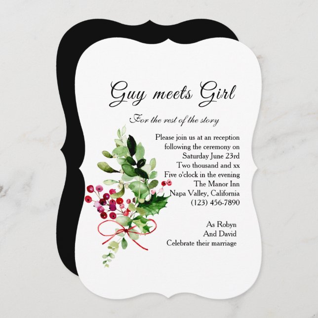 Floral Bouquet Casual Reception Invitation (Front/Back)
