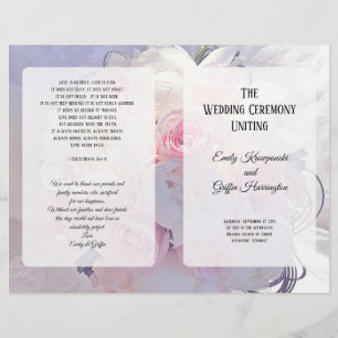 Floral Bouquet Christian Catholic Wedding Program