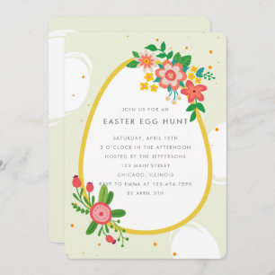 Floral Bouquet Easter Egg Party Invitation