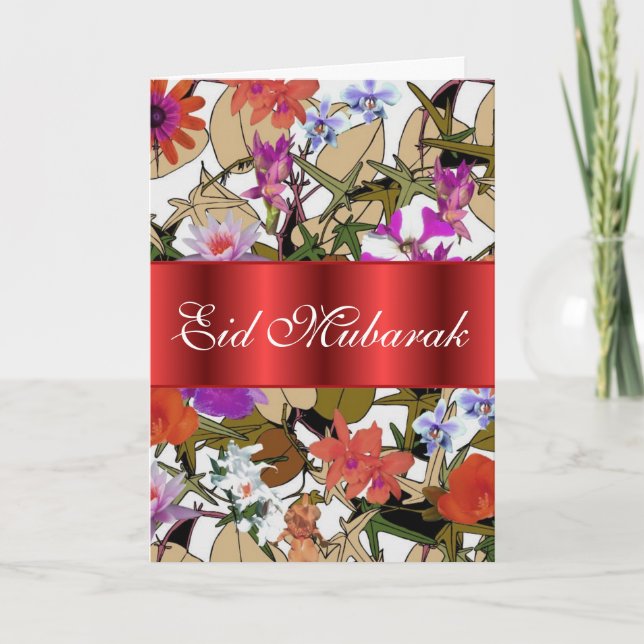 Floral bouquet Eid Mubarak Card (Front)