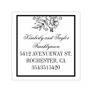 Floral Bouquet Elegant Wedding Self-inking Stamp