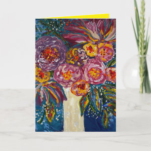 Floral Bouquet Folded Greeting Card