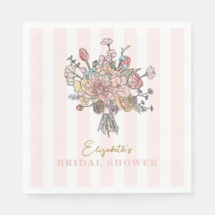 Floral Bouquet Fresh off the Market Bridal Shower Napkin