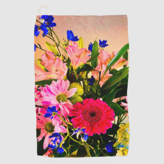 Floral Bouquet Golf Balls Towel