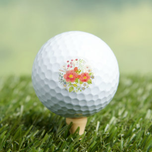 Floral Bouquet Golf Balls With Text