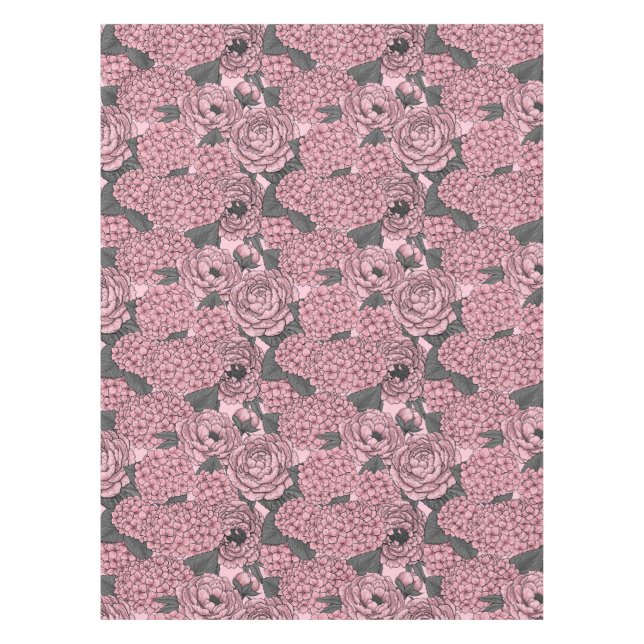 Floral bouquet in pink tablecloth (Front)