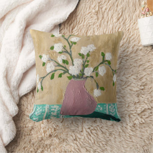 Floral Bouquet in Vase No. 2: Flower Cottagecore Cushion