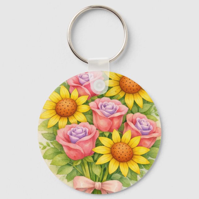 Floral Bouquet Key Ring (Front)