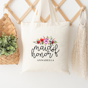Floral Bouquet Maid of Honor Tote