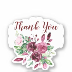 Floral Bouquet Microwedding Thank You Stickers