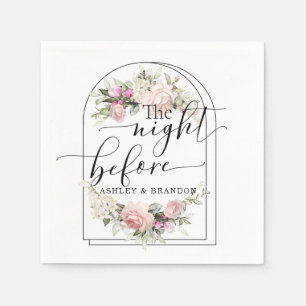 Floral Bouquet Minimal Script The Night Before Napkin