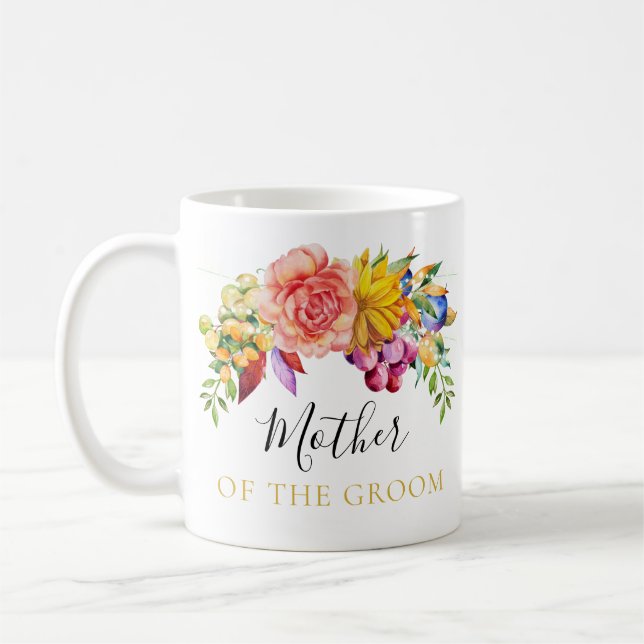 Floral Bouquet Mother of the Groom Coffee Mug (Left)