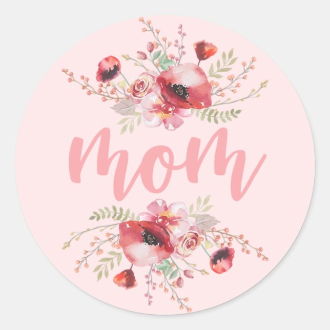 Floral Bouquet | Mother's Day Classic Round Sticker (Front)