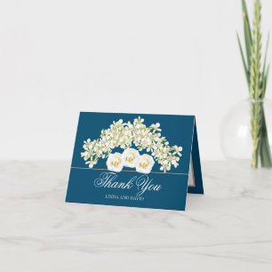 Floral Bouquet Orchids & Roses Wedding Thank You