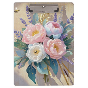 Floral Bouquet peonies lavender Clipboard