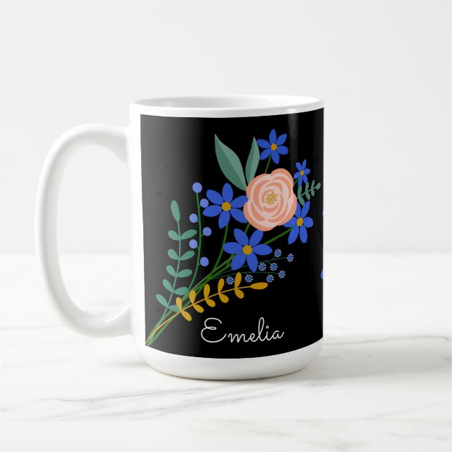 Floral Bouquet Personalised Mug (Left)