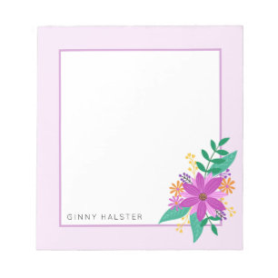 Floral Bouquet Personalised Notepad 5.5" x 6"
