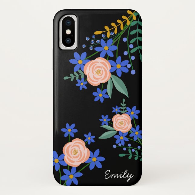 Floral Bouquet Personalised Phone Case (Back)