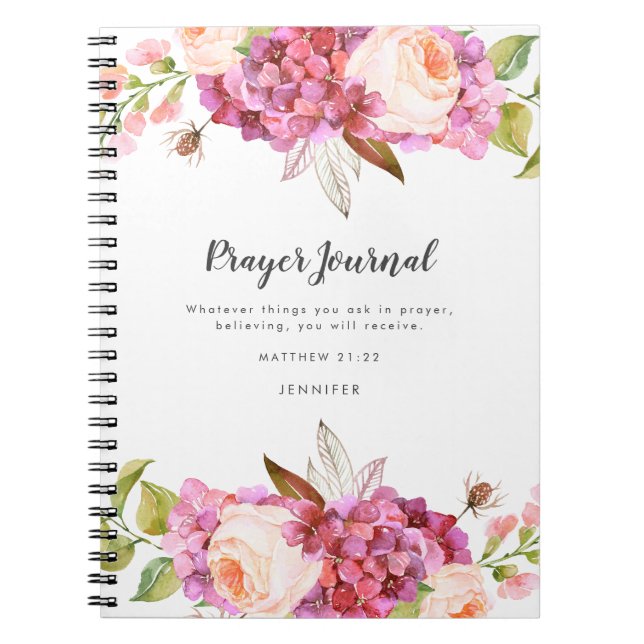 Floral Bouquet Personalised Prayer Journal (Front)