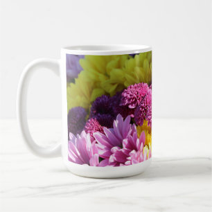 Floral Bouquet, Pink & Yellow Daisies Coffee Mug