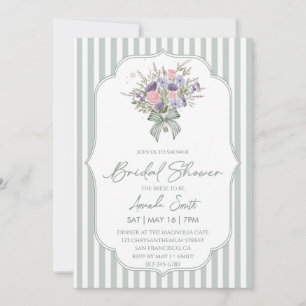  Floral Bouquet Spring Bridal Shower Invitation