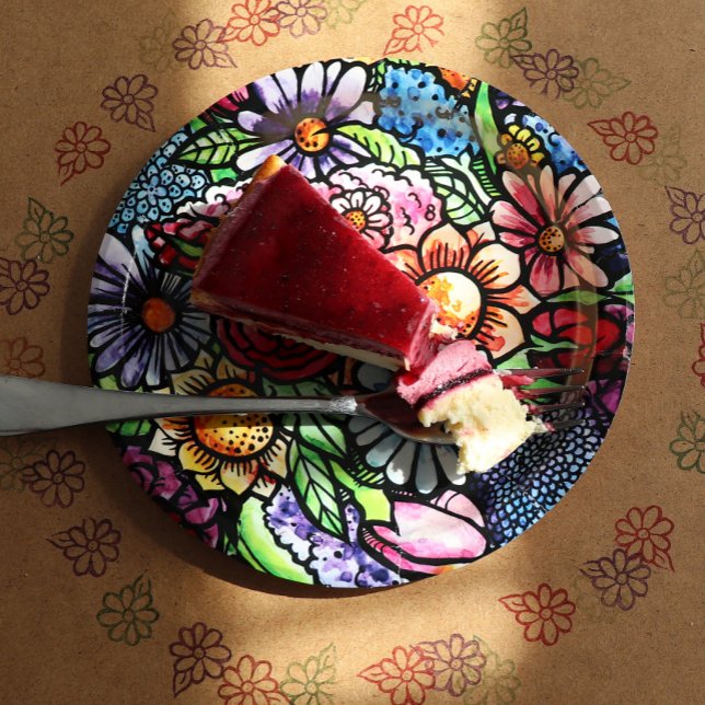 Floral Bouquet Spring Flower Paper Plate (Creator Uploaded)