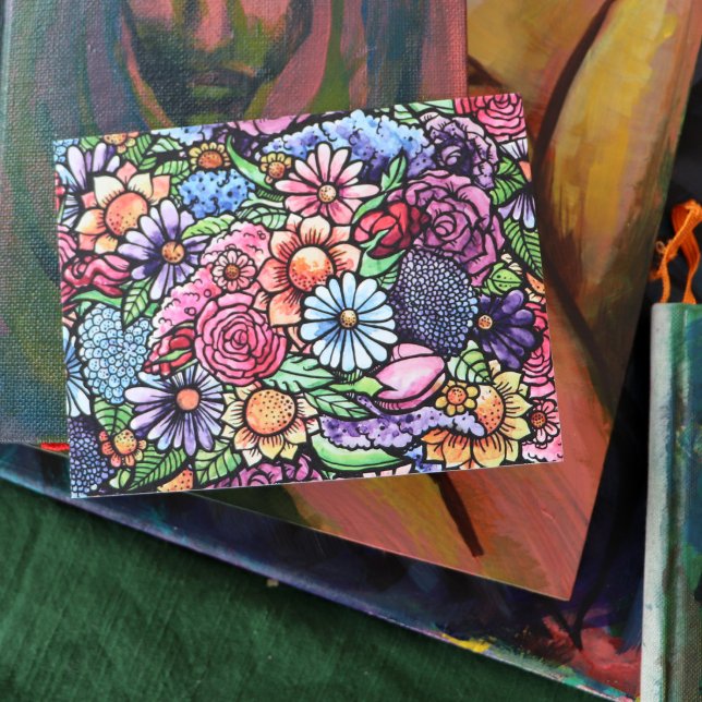 Floral Bouquet Spring Flower Postcard (Creator Uploaded)